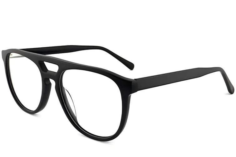 Pilotenbrille aus schwarzem Acetat #BS2012-0062