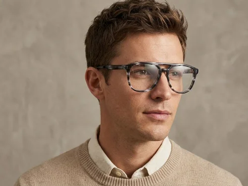 Lunettes aviateur en acétate gris #BS2012-0063