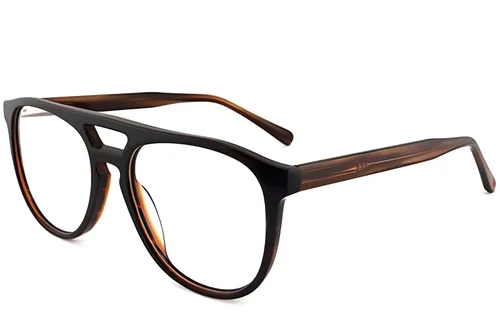 Lunettes aviateur en acétate marron #BS2012-0064