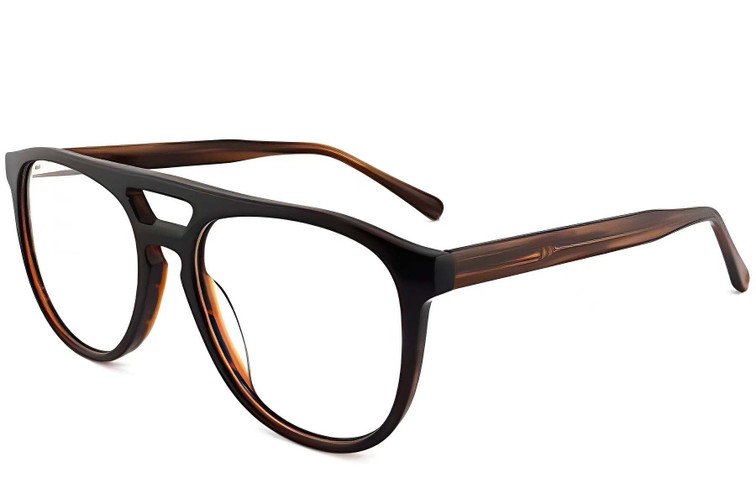 Aviator Brown Acetate Glasses #BS2012-0064