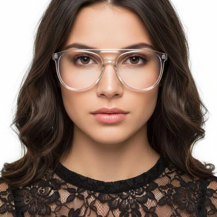 Lunettes aviateur transparentes en acétate #BS2012-0065