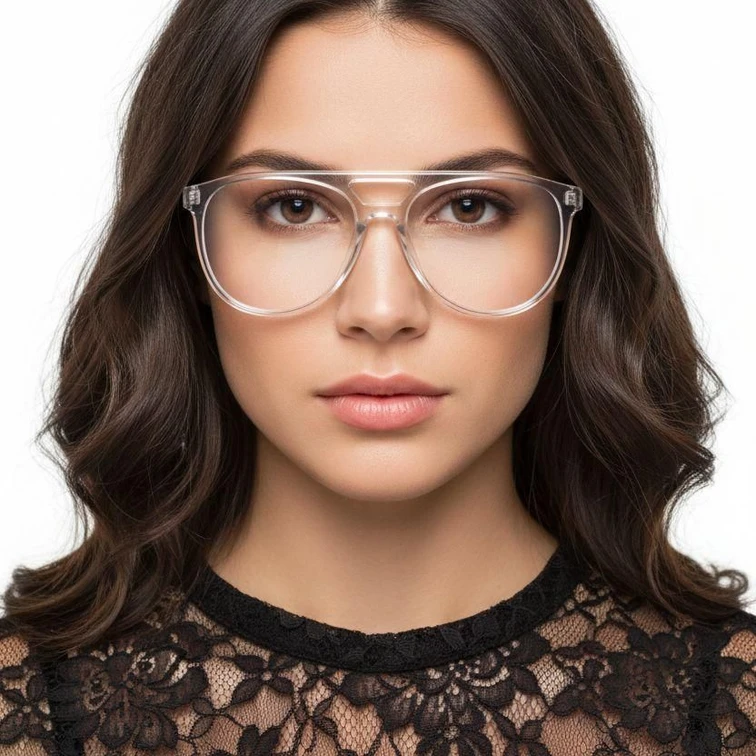 Aviator Transparent Acetate Glasses #BS2012-0065