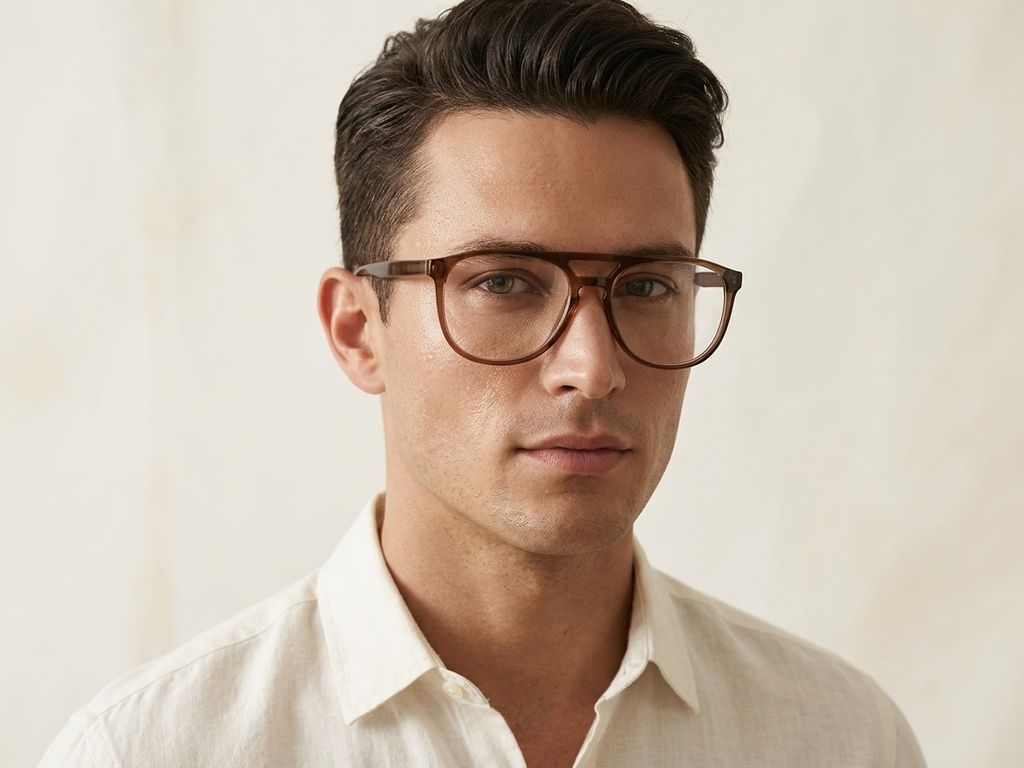 Aviator Brown Acetate Glasses #BS2012-0066