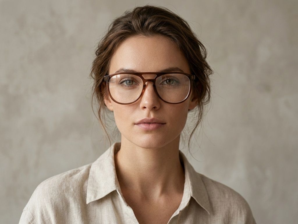 Lunettes aviateur en acétate marron #BS2012-0066
