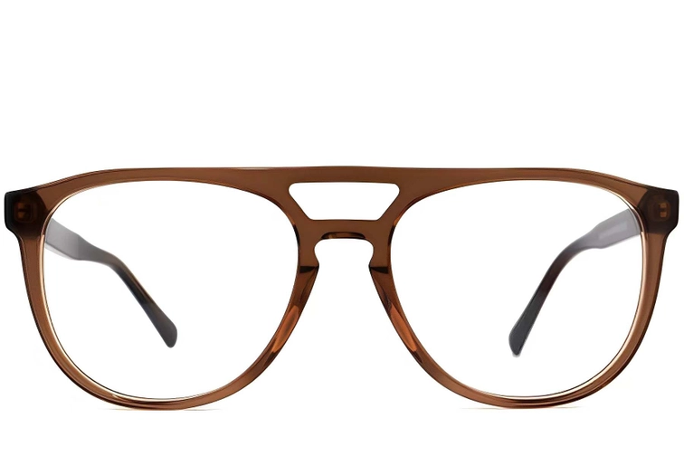 Gafas de acetato marrón estilo aviador #BS2012-0066