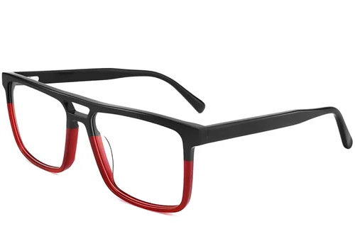 Lunettes aviateur en acétate rouge #BS2012-0069