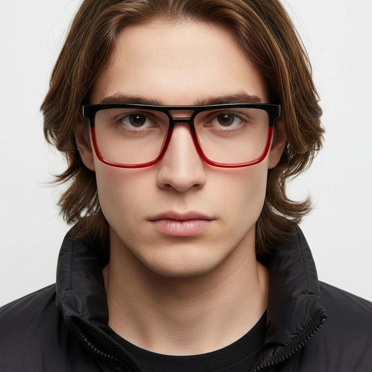 Aviator Red Acetate Glasses #BS2012-0069