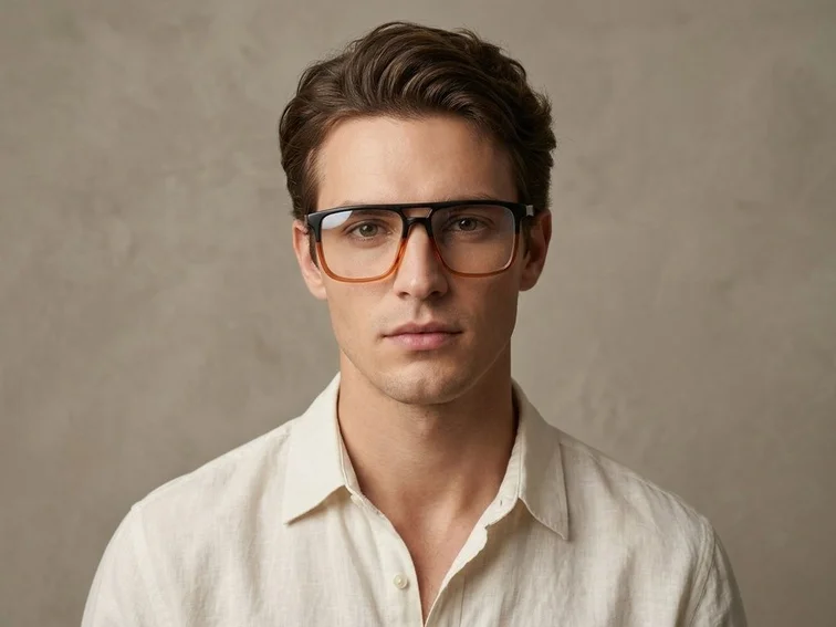 Aviator Brown Acetate Glasses #BS2012-0070