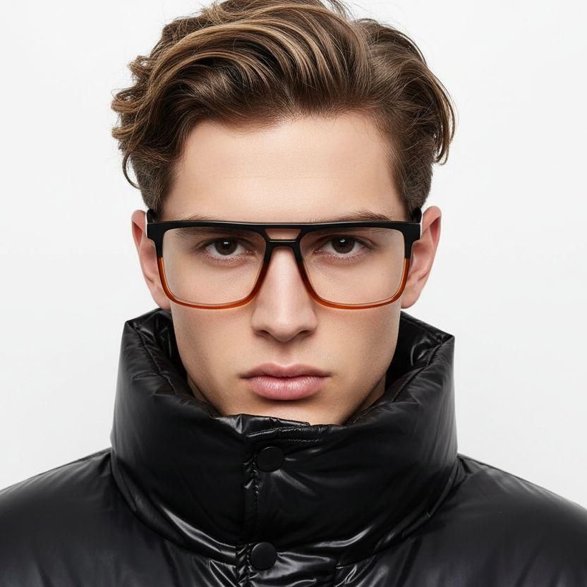 Pilotenbrille aus braunem Acetat #BS2012-0070