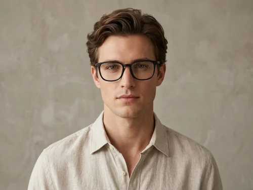 Lunettes ovales en acétate noir #BS2012-0071