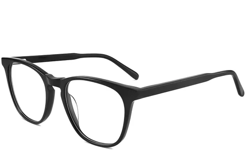 Lunettes ovales en acétate noir #BS2012-0071