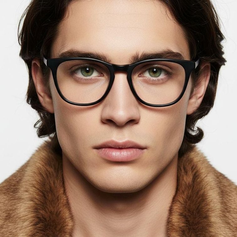 Oval Black Acetate Glasses #BS2012-0071
