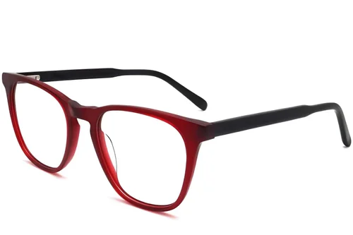 Lunettes ovales en acétate rouge #BS2012-0075