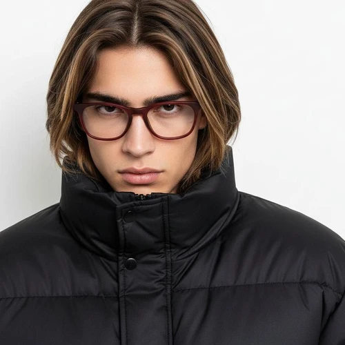 Oval Red Acetate Glasses #BS2012-0075