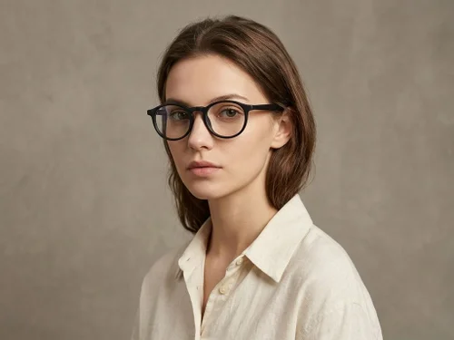 Lunettes rondes en acétate noir #BS2012-0076