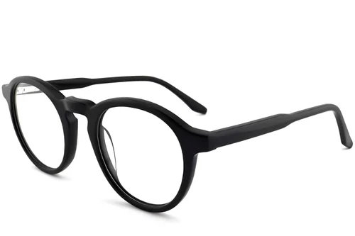 Lunettes rondes en acétate noir #BS2012-0076