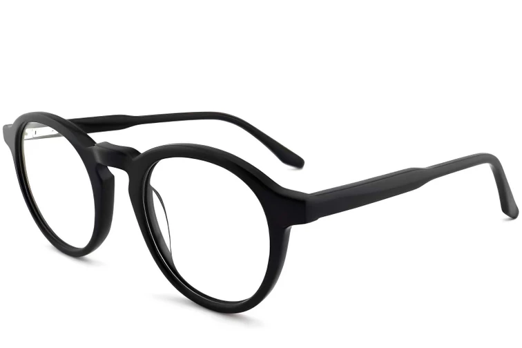 Round Black Acetate Glasses #BS2012-0076