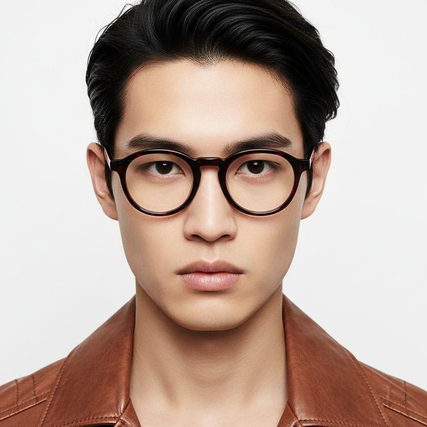 Round Tortoiseshell Acetate Glasses #BS2012-0077