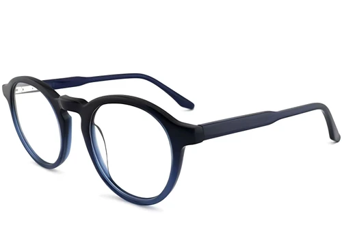 Round Blue Acetate Glasses #BS2012-0078
