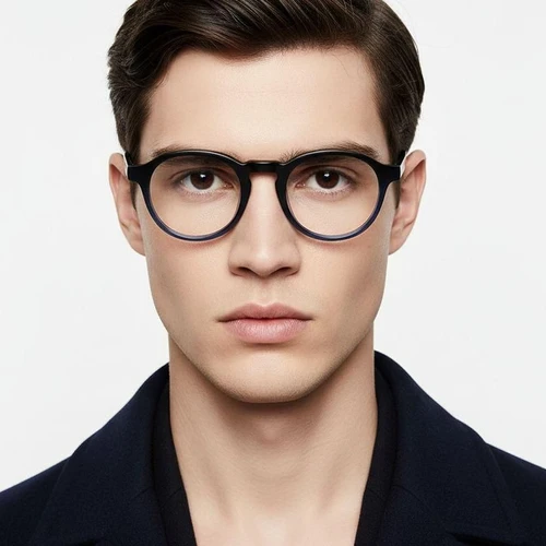 Round Blue Acetate Glasses #BS2012-0078