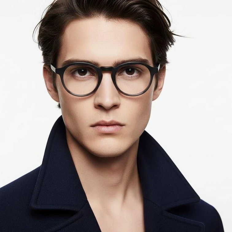 Gafas redondas de acetato gris #BS2012-0079