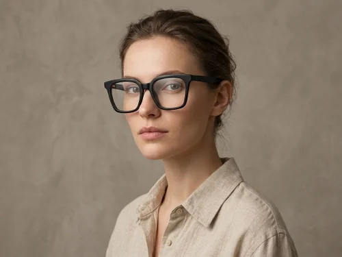 Lunettes rectangulaires en acétate noir #BS2012-0081