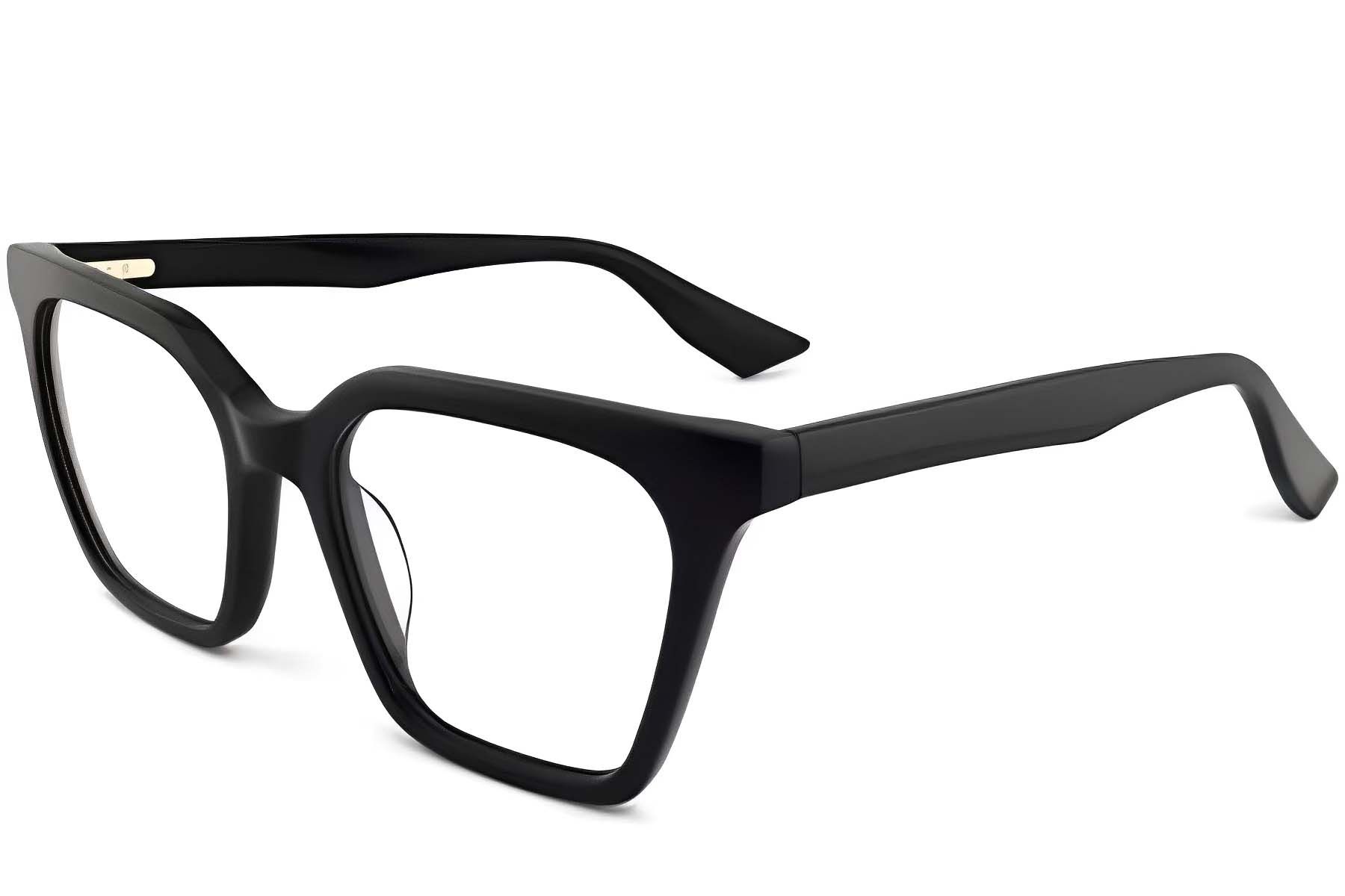 Rectangular Black Acetate Glasses #BS2012-0081