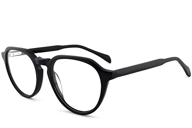 Lunettes ovales en acétate noir #BS2012-0086