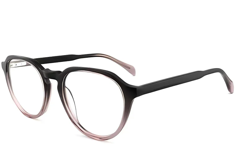 Lunettes ovales en acétate gris #BS2012-0087