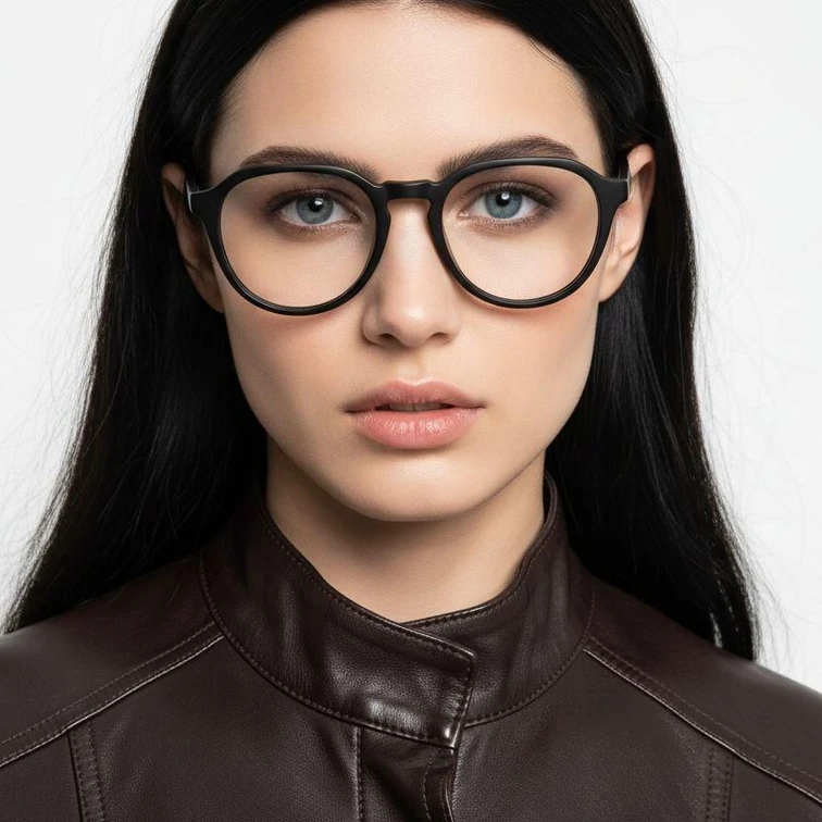 Gafas ovaladas de acetato gris #BS2012-0089