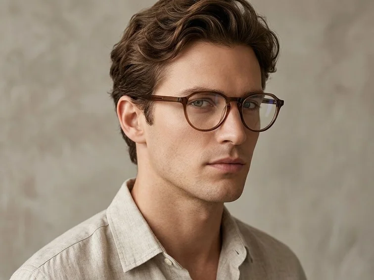 Ovale braune Acetatbrille #BS2012-0090