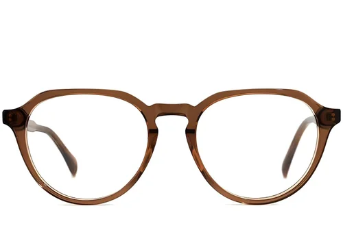 Lunettes ovales en acétate marron #BS2012-0090