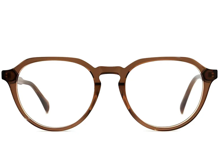 Lunettes ovales en acétate marron #BS2012-0090