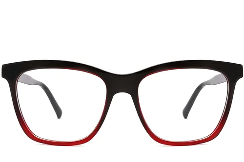 Verres rectangulaires en acétate rouge #BS2012-0093