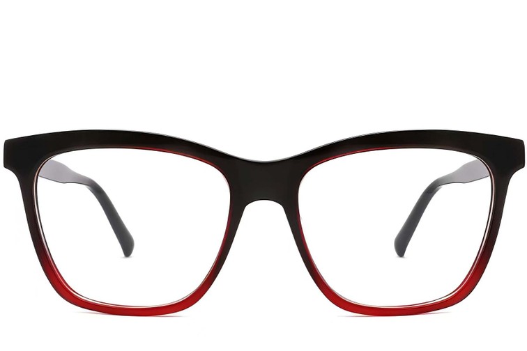 Rechteckige rote Acetatbrille #BS2012-0093