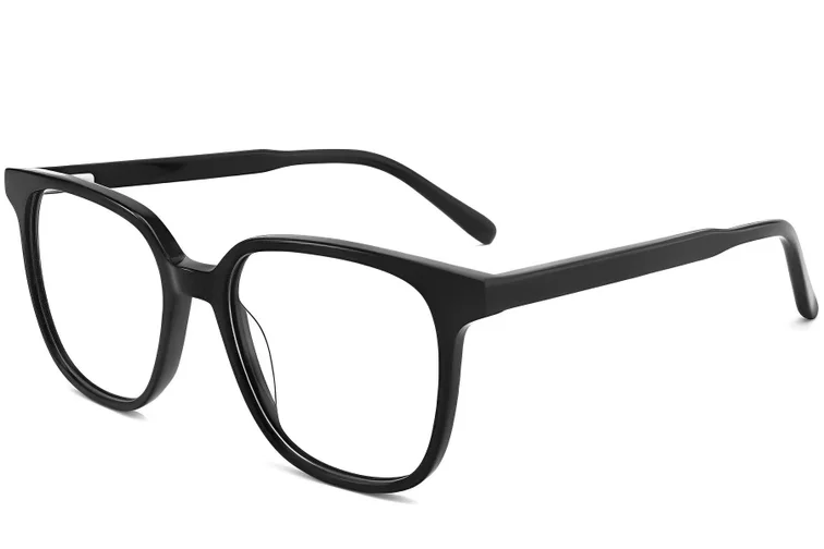 Lunettes rectangulaires en acétate noir #BS2012-0094