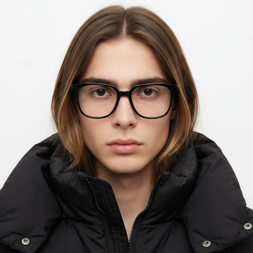 Rectangular Black Acetate Glasses #BS2012-0094
