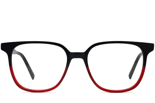 Verres rectangulaires en acétate rouge #BS2012-0096