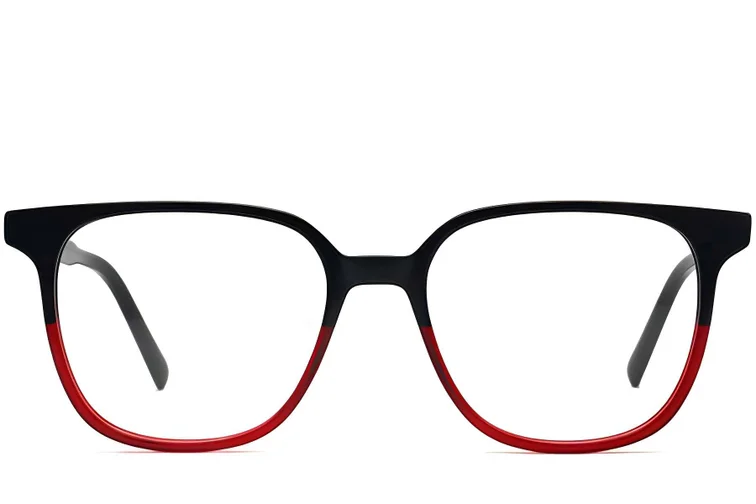 Verres rectangulaires en acétate rouge #BS2012-0096