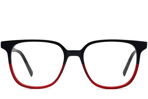 Rectangular Red Acetate Glasses #BS2012-0096