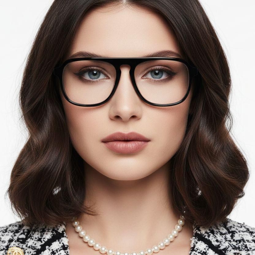 Aviator Black Acetate Glasses #BS2012-0097