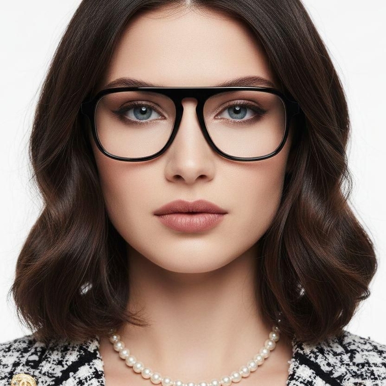 Aviator Zwarte Acetaat Bril #BS2012-0097