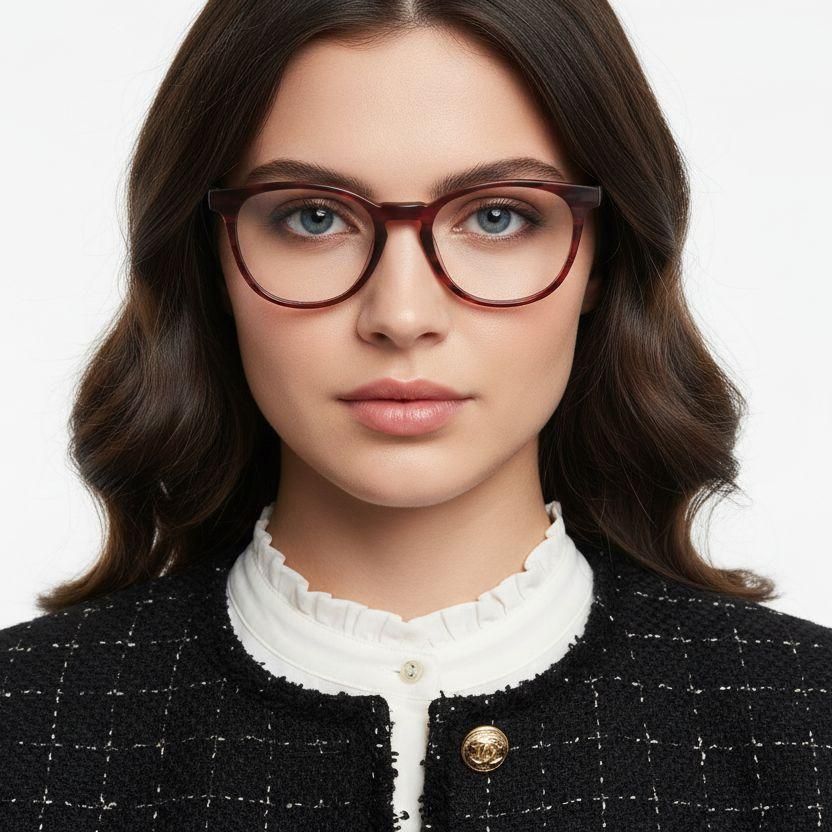 Ovale rote Acetatbrille #BS2012-0101