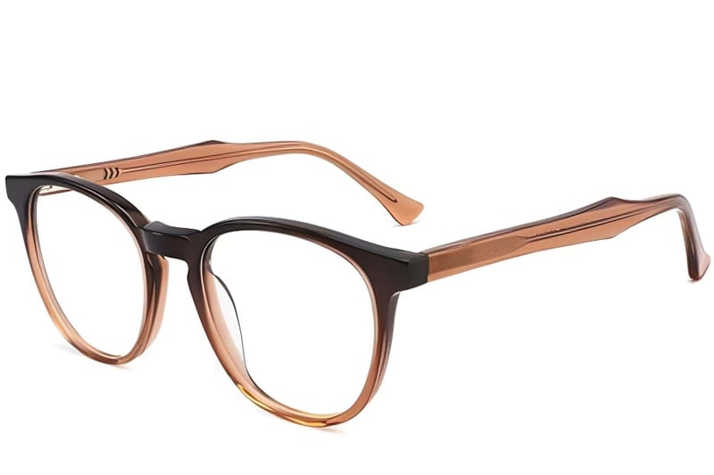 Oval Brown Acetate Glasses #BS2012-0102