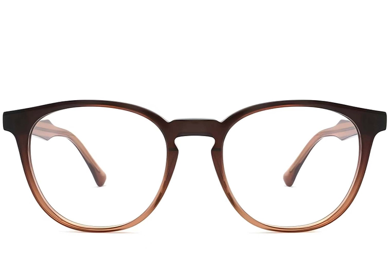 Oval Brown Acetate Glasses #BS2012-0102
