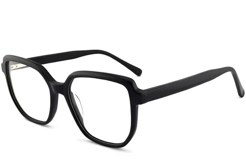 Lunettes irrégulières en acétate noir #BS2012-0104