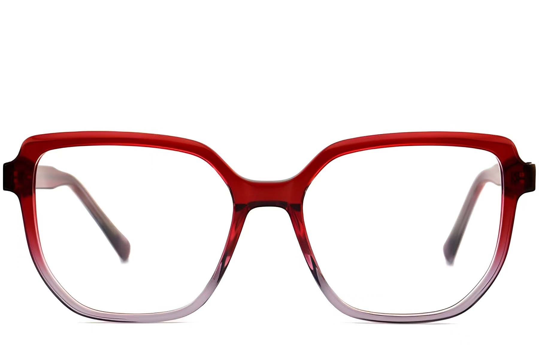 Irregular Red Acetate Glasses #BS2012-0105
