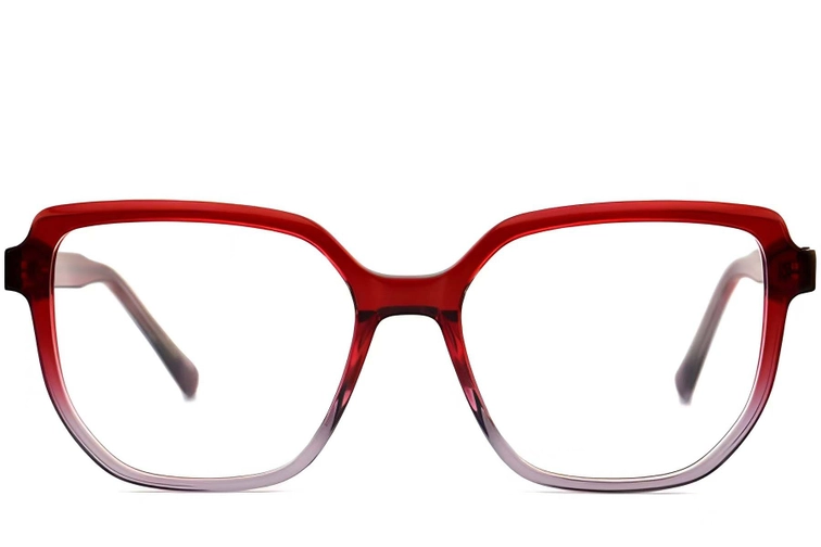 Gafas de acetato rojas irregulares #BS2012-0105