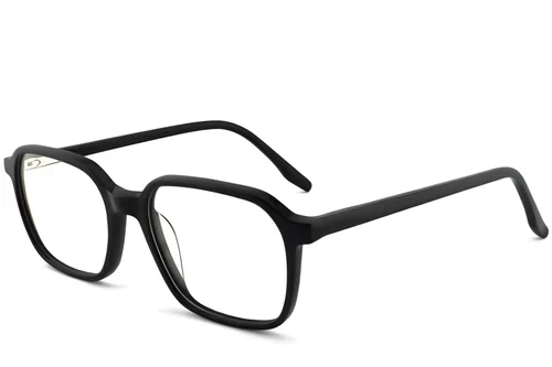 Lunettes rectangulaires en acétate noir #BS2012-0108