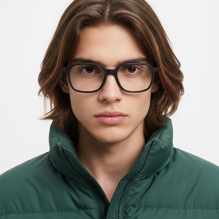 Rectangular Black Acetate Glasses #BS2012-0108
